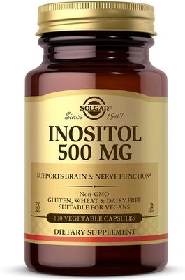 SOLGAR Inositol Vegetable Capsules, 500 mg, 100 Count