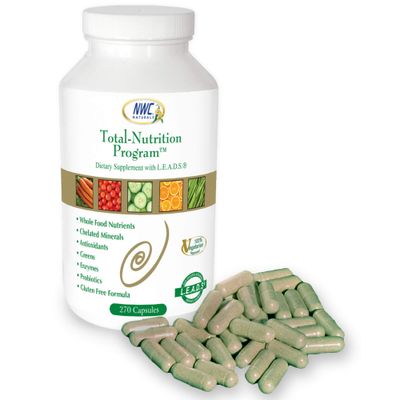 Total-Nutrition Program Multivitamin with Enzymes Plus Prebiotics and Probiotics Supplement, Complete Care for Men and Women, Vegetarian Natural Whole Food Vitamins, 270 Capsules by NWC Naturals