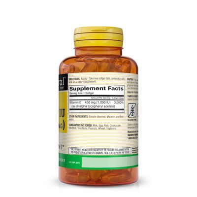 MASON NATURAL Vitamin E 450 mg (1,000 IU) - Antioxidant and Essential Nutrient, Healthy Immune System, Skin and Eyes, Whole Body Supplement, 50 Softgels