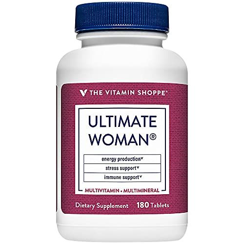 The Vitamin Shoppe Ultimate Woman Multivitamin, High Potency Multi with Green Tea Extract - Energy &amp; Antioxidant Blend, Daily Multi-Mineral Supplement for Optimal Womens Health (180 Tablets)