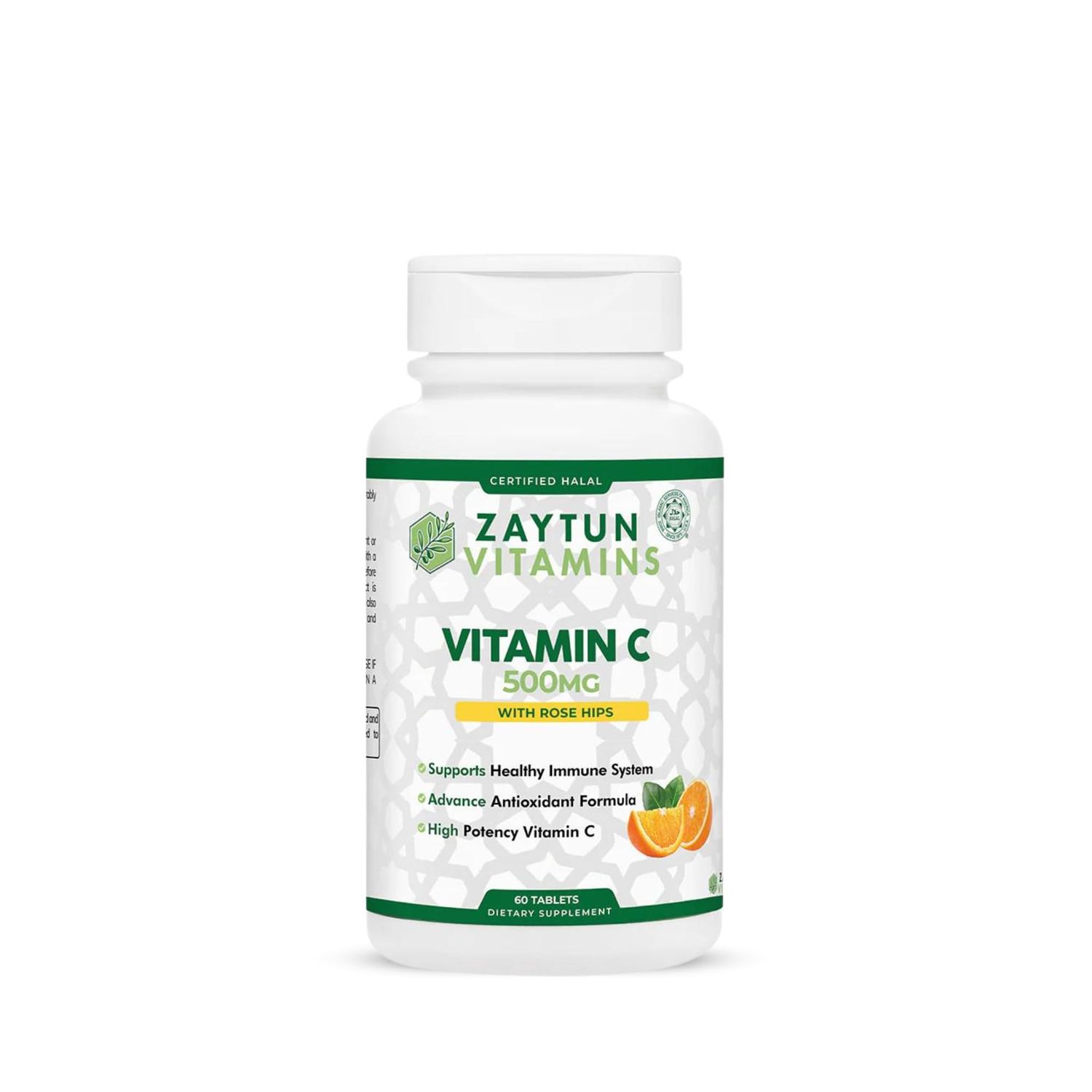 Zaytun Vitamins Halal Vitamin C 500mg Tablets with Rose HIPS Supports Immune System, Natural Antioxidant with Citrus Bioflavonoids - Vegan - Gluten-Free - 2 Months Supply - Halal Vitamins