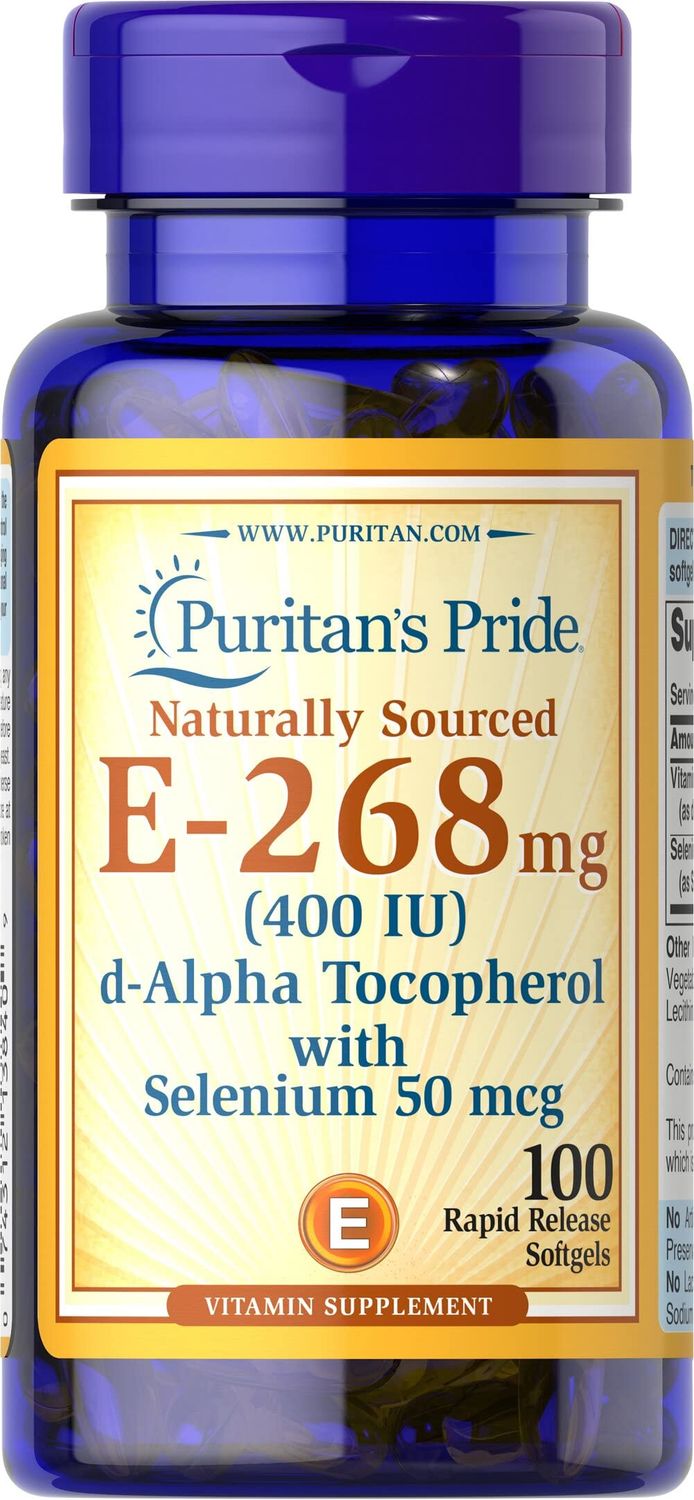 Puritan&#39;s Pride Vitamin E-with Selenium 400 IU Natural 100 RR Softgels