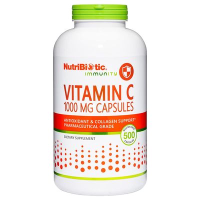 NutriBiotic - Vitamin C 1000 Mg Capsules, 500 Count | Essential Immune, Antioxidant &amp; Collagen Support Supplement | Pharmaceutical Grade L-Ascorbic Acid, 1000 Mg Per Serving | Gluten &amp; GMO Free