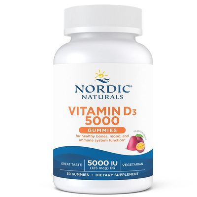 Nordic Naturals Vitamin D3 5000 Gummies, Passion Fruit - 30 Gummies - Support for Healthy Bones, Mood, &amp; Immune System - Vegetarian - Non-GMO - 30 Servings