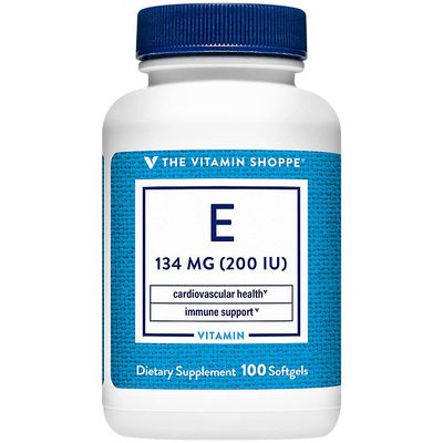 Vitamin E 200IU - Natural Source, Supports Healthy Cardiovascular System, Immune Health &amp; Eye Health - Once Daily (100 Softgels) by The Vitamin Shoppe