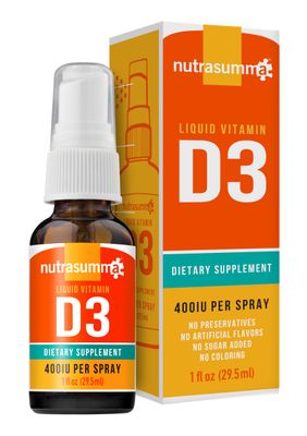 Nutrasumma Vitamin D3 1000 IU Spray -1oz- Naturally High Absorption Rate Supports Bone Boosts Immune System Vitamin Supplement
