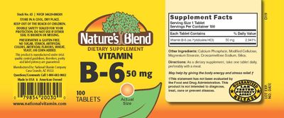 Nature's Blend Vitamin B-6 50mg