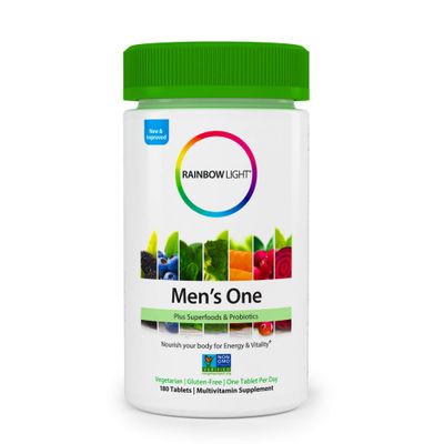 Rainbow Light Men&#39;s One Multivitamin Supplement Netcount (180 Tablets),, 180Count
