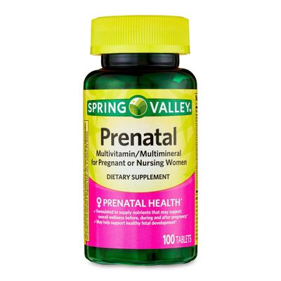 Spring Valley Prenatal Vitamins- Multivitamin Multimineral for Pregnant and Nursing Women Supplement Tablets 100 Ct, Boxed by Fusion Shop Store