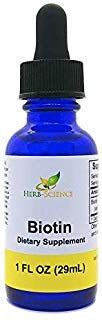 Biotin Vitamin B7 Liquid Extract, Alcohol Free High Potency Biotin B7 Dietary Supplement for Hair Growth, Strong Nails, Healthy Skin and Digestion Support - Herb Science