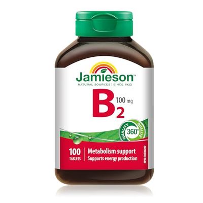 Jamieson Vitamin B2 (Riboflavin) 100 mg, 100 tablets