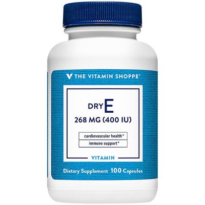 The Vitamin Shoppe Vitamin E Dry 400IU - Natural Source, Supports Healthy Cardiovascular System, Immune Health &amp; Eye Health - Once Daily (100 Capsules)