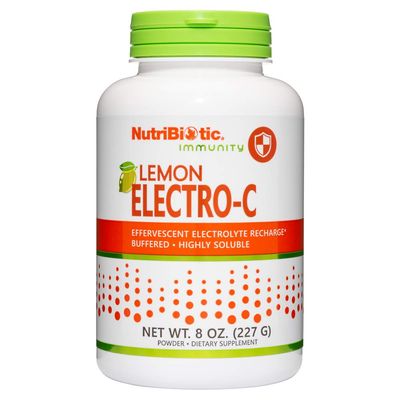 NutriBiotic - Lemon Electro-C,Vitamin C &amp; Electrolyte Powder, 8 Oz | 850 Mg Vitamin C Per Serving | Effervescent Electrolyte Recharge | Buffered &amp; Highly Soluble | Free of Calories, Gluten &amp; Non-GMO