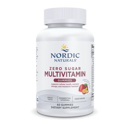 Nordic Naturals Zero Sugar Multi Gummies - Vegetarian Multivitamin Supplement - Passionfruit Mango - 60 Pectin-Based Gummies - 12 Essential Vitamins for Adults - Non-GMO - 30 Servings