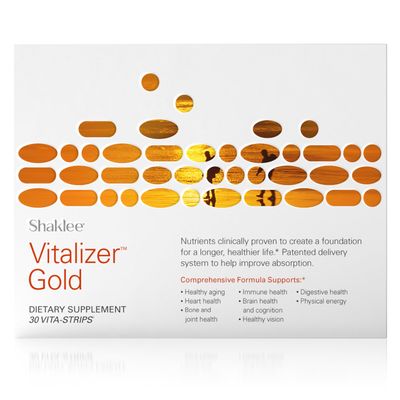 Shaklee - Vitalizer Gold: Advanced Nutrition for Adults Over 50 - Vitamins, Minerals, Phytonutrients, Omega-3s, Probiotics &amp; More - Feel Healthier Every Day - 30 Vita-Strips
