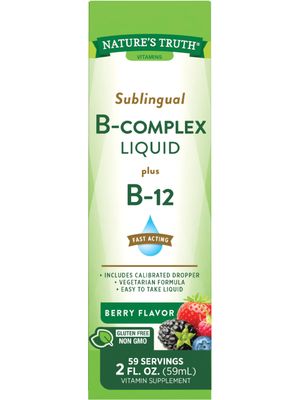 Nature&#39;s Truth Sublingual B Complex | with B12 | 2 Fluid Ounces | Berry Flavor | Vegetarian, Non-GMO &amp; Gluten Free Supplement