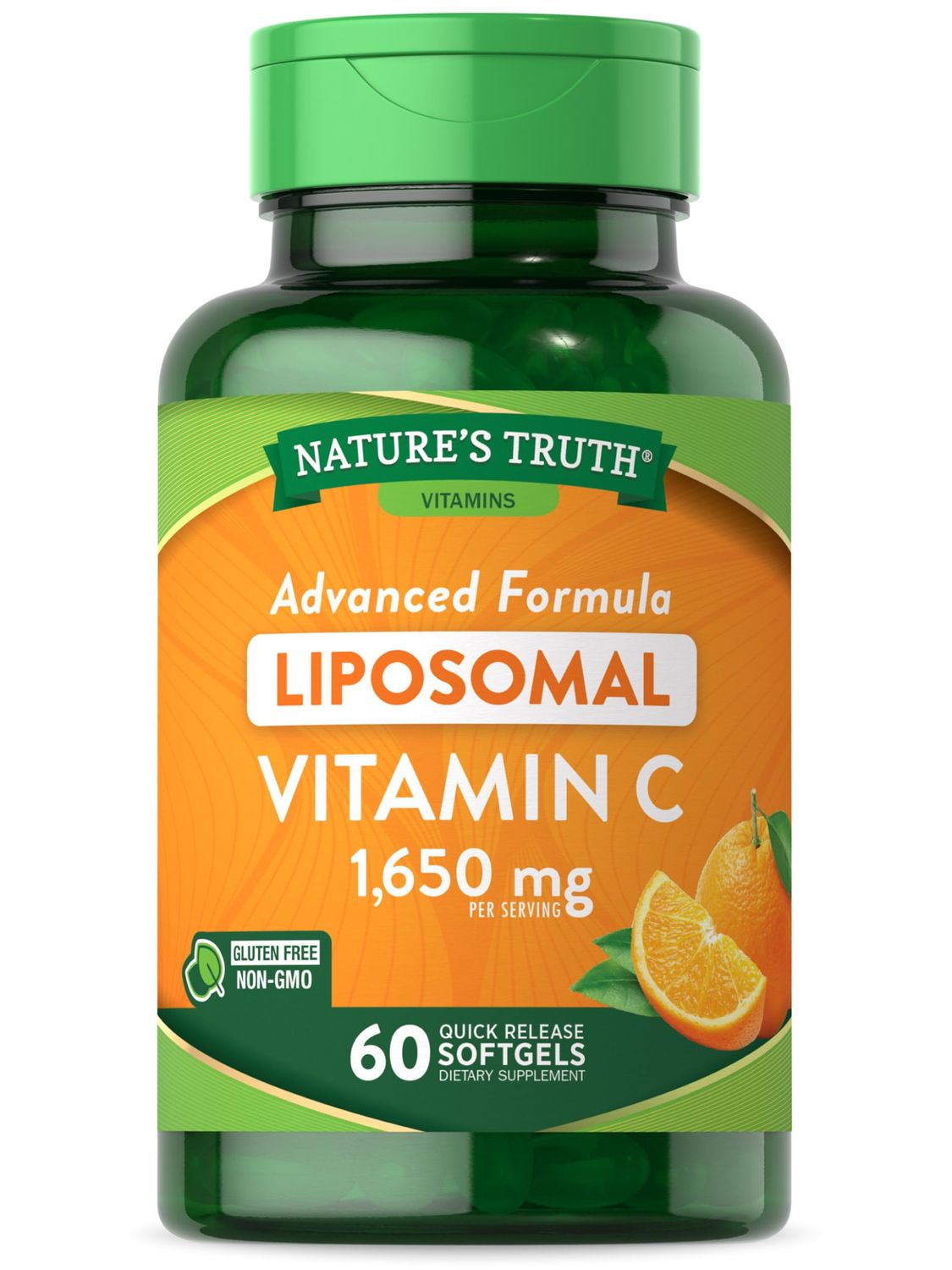 Nature&#39;s Truth Liposomal Vitamin C | 1650mg | 60 Softgels | Non-GMO &amp; Gluten Free Supplement