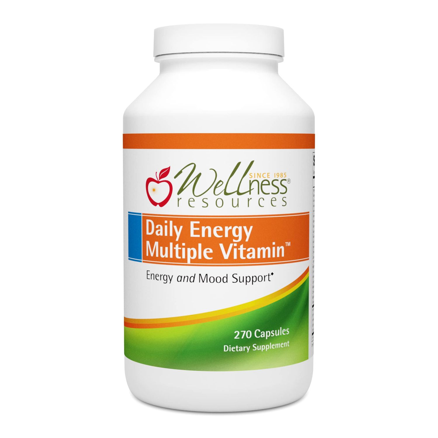 Wellness Resources Daily Energy Multiple Vitamin - 100% coenzyme B Vitamins Including Methylfolate and Methylated B12 with Other Important Cofactors for Energy, Stress, and Mood (270 Capsules)