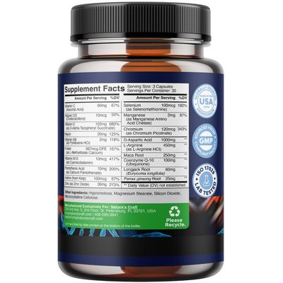Pre Conception Male Fertility Supplement - Advanced Fertility Supplement for Men with CoQ10 Maca Root Methyl Folate & D-Aspartic Acid for Enhanced Count Motility & Overall Fertility Support (1 Month)