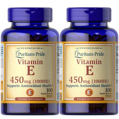 Puritan&#39;s Pride Vitamin E Supports Immune Function, 450 mg,100 count (Pack of 2) - Packaging May Vary