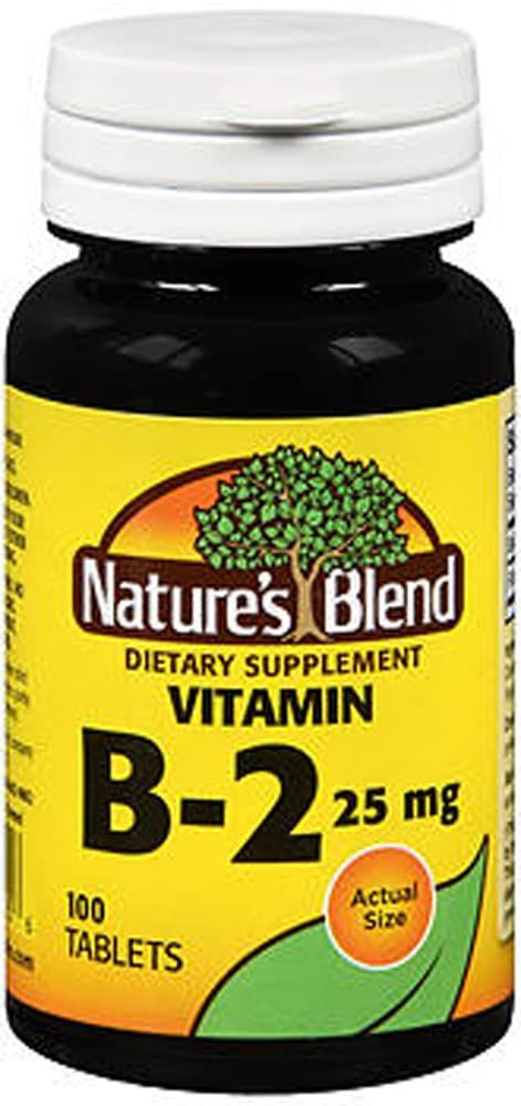 Nature&#39;s Blend Vitamin B-2 25 mg 100 Tablets