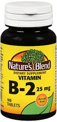 Nature&#39;s Blend Vitamin B-2 25 mg 100 Tablets