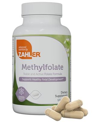 Zahler Methylfolate - Supports Healthy Fetal Development and Genetic Health - Methylated Folic Acid from 1000 mcg DFE L-Methylfolate - Kosher Non GMO Methyl Folate Supplement for Women (120 Capsules)