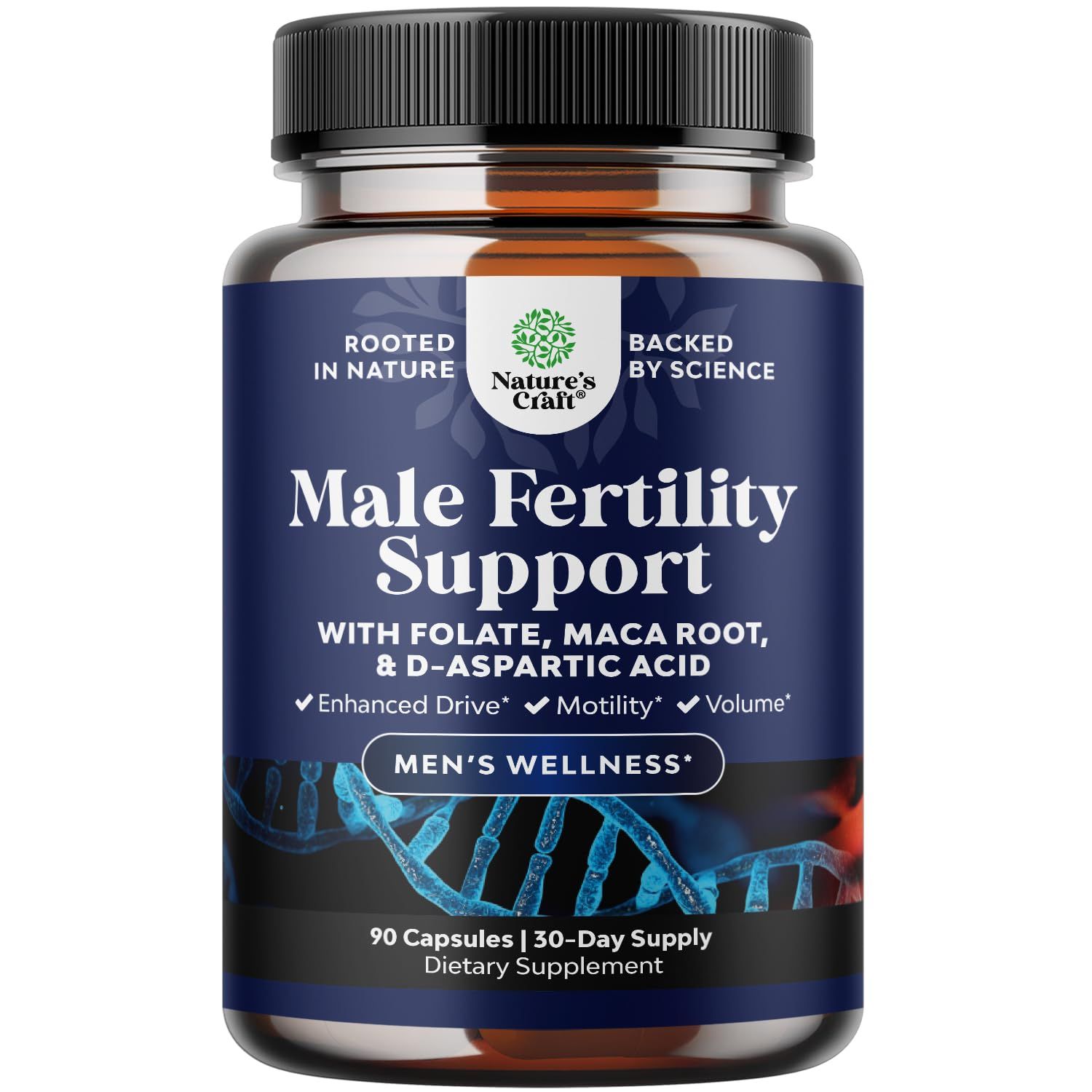 Pre Conception Male Fertility Supplement - Advanced Fertility Supplement for Men with CoQ10 Maca Root Methyl Folate &amp; D-Aspartic Acid for Enhanced Count Motility &amp; Overall Fertility Support (1 Month)