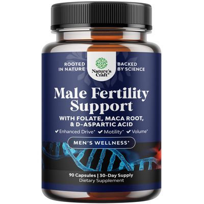 Pre Conception Male Fertility Supplement - Advanced Fertility Supplement for Men with CoQ10 Maca Root Methyl Folate &amp; D-Aspartic Acid for Enhanced Count Motility &amp; Overall Fertility Support (1 Month)