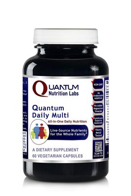 Quantum Nutrition Labs Daily Multivitamin - Multivitamin for Men and Women, Daily Nutrition Supplements with Calcium for Adults, Made with Cordyceps and Green Tea - 60 Vegetarian Capsules