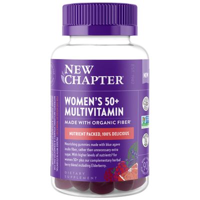 New Chapter Womens 50+ Multivitamin Gummies - 66% Less Sugar, Womens Healthy Aging Gummy Vitamins with Vitamin C, B Vitamins &amp; Zinc, Non-GMO, Gluten Free, Berry Citrus Flavored, 90 ct