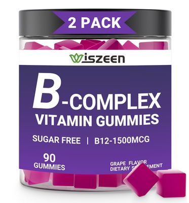 Sugar Free Vitamin B Complex Gummies with Vitamin C, Methylated B Complex Vitamins for Women, Men &amp; Adults - B12, B1, B2, B3, B5, B6, B7, B9 - Vitamin B Complex Supplement for Energy Immune Support