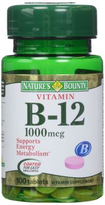 Nature&#39;s Bounty Vitamin B-12 1000 mcg Tablets, 100 Count (Pack of 1)
