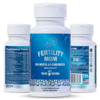 YOU&#39;RE NATURAL Conception Fertility Vitamins for Women - Prenatal Vitamins - Myo-Inositol, D-Chiro Inositol &amp; Folate, Regulates Cycle, Aid Ovulation, Hormonal &amp; Ovarian Support, Vitex, 30 Day Supply