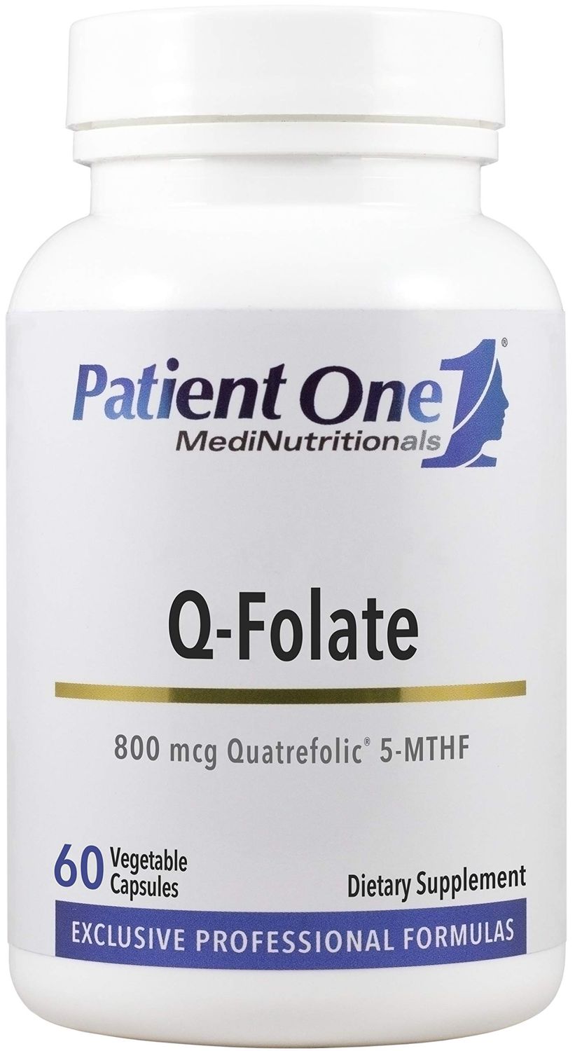 Patient One Q-Folate 800mcg | Supplement to Support Energy, and Brain and Heart Health* | with Quatrefolic 5-MTHF Folate | 60 Capsules