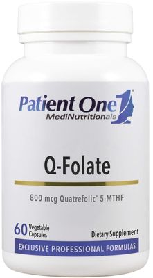 Patient One Q-Folate 800mcg | Supplement to Support Energy, and Brain and Heart Health* | with Quatrefolic 5-MTHF Folate | 60 Capsules