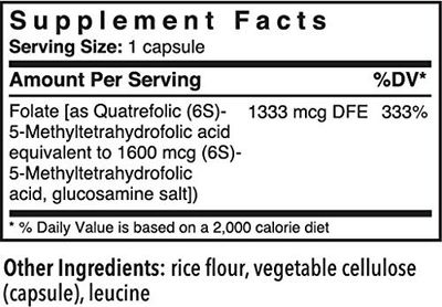 Patient One Q-Folate 800mcg | Supplement to Support Energy, and Brain and Heart Health* | with Quatrefolic 5-MTHF Folate | 60 Capsules