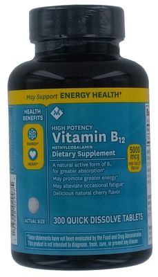 Members Mark Sublingual Vitamin B12 5000mcg (300 Count)