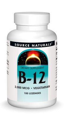 Source Naturals Vitamin B-12, 2000 mcg Supports Energy Production - 100 Lozenges