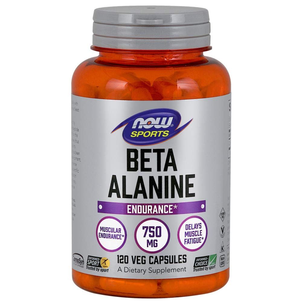NOW Foods Sports Nutrition, Beta-Alanine 750 mg, Delays Muscle Fatigue*, Endurance*, 120 Veg Capsules