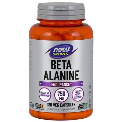 NOW Foods Sports Nutrition, Beta-Alanine 750 mg, Delays Muscle Fatigue*, Endurance*, 120 Veg Capsules