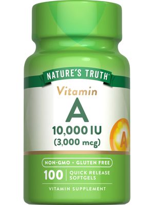 Nature&#39;s Truth Vitamin A 10000 IU Softgels | 100 Count | Non-GMO &amp; Gluten Free Supplement