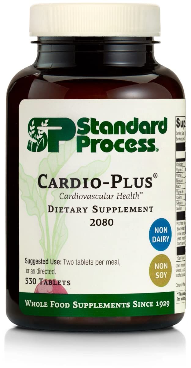 Standard Process Cardio-Plus - Antioxidant Support - Heart Health Supplement - Circulation &amp; Blood Flow Supplement with Vitamin B6, Niacin &amp; Riboflavin - Energy Metabolism Supplement - 330 Tablets