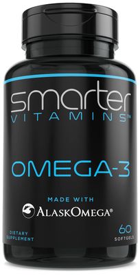 SmarterVitamins Omega 3 Fish Oil, Strawberry Flavor, Burpless, Tasteless, 2000mg, DHA EPA Triple Strength Brain Support, Joint Support, Made with AlaskOmega, Heart Support