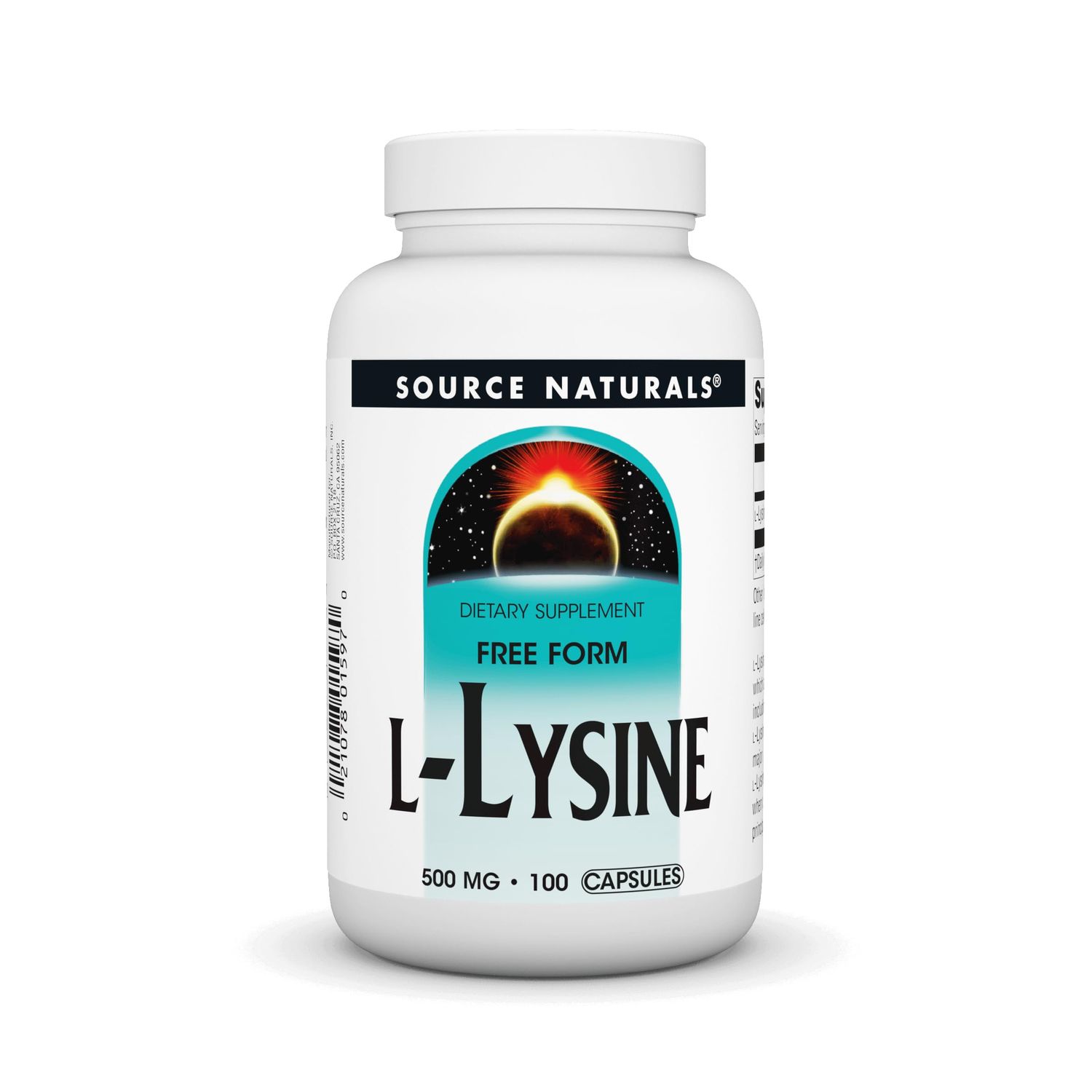Source Naturals L-Lysine Free Form -Amino Acid Supplement Supports Energy Formation &amp; Collagen - 100 Capsules