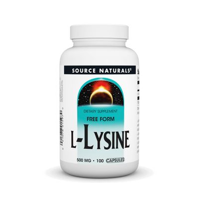 Source Naturals L-Lysine Free Form -Amino Acid Supplement Supports Energy Formation &amp; Collagen - 100 Capsules