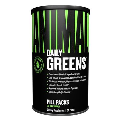 Animal Daily Greens Pill Packs - Kale, Wheat Grass, Alfalfa &amp; More - Convenient Prebiotic and Probiotic Superfood Blend for Superior Digestion, Gut Health, and Immunity For Men &amp; Women - 30 Day Supply