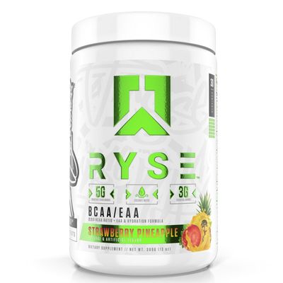 Ryse Core Series BCAA+EAA | Recover, Hydrate, and Build | with 5g Branched Chain Aminos and 3g Essential Aminos | 30 Servings (Strawberry Pineapple)