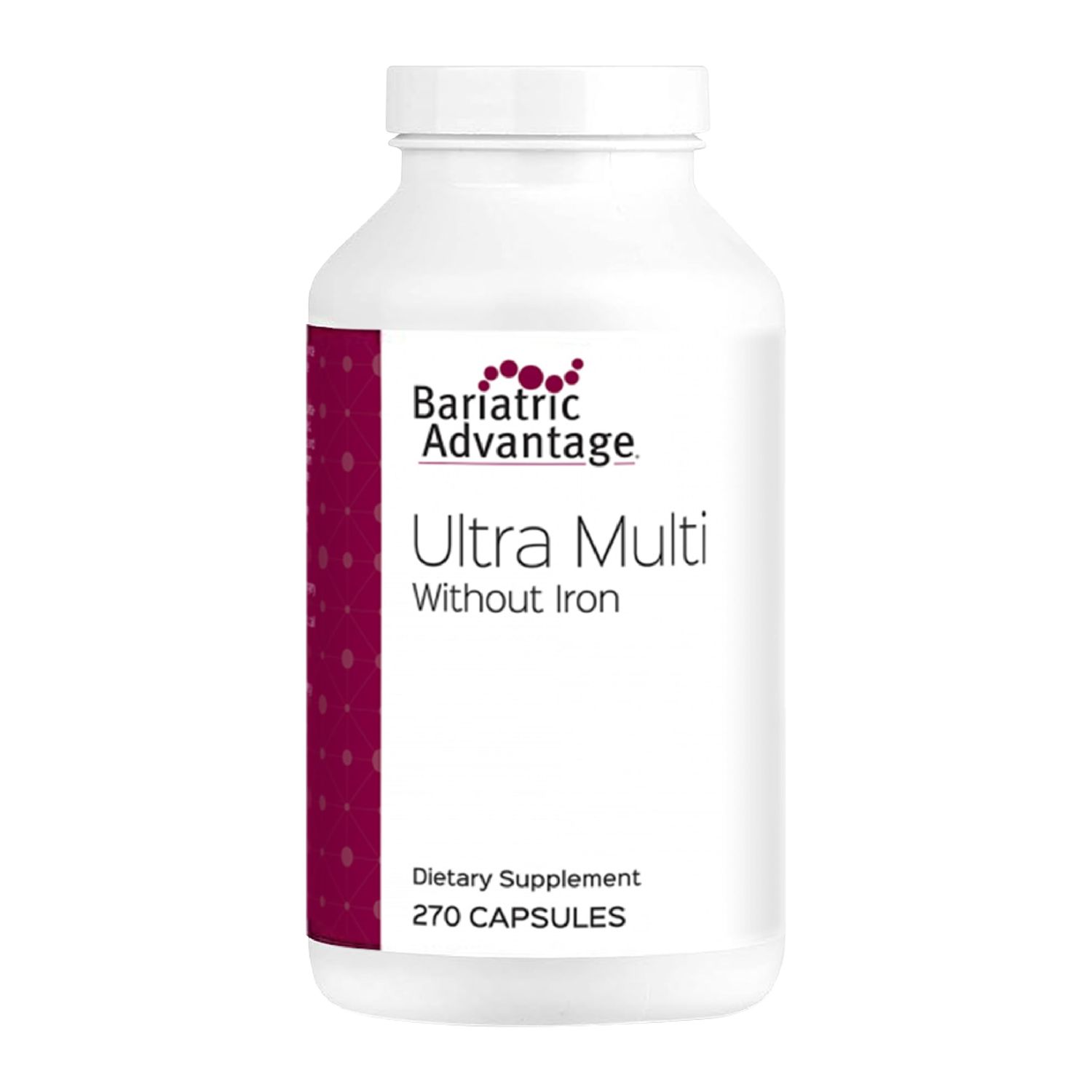 Bariatric Advantage Ultra Multi Without Iron - High Potency Multivitamin - for Bariatric Surgery Patients - Bariatric Multivitamin Capsule - with Calcium, Vitamin C &amp; More - 270 Capsules