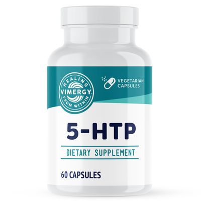 Vimergy 5-HTP Capsules, 60 Servings - Healthy Mood &amp; Stress Support Supplement - Promotes Healthy Levels of Serotonin for Stress Management, Vegan, Non-GMO, Gluten-Free, Grain-Free, &amp; Paleo